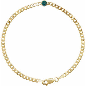 14K Gold Curb Chain Link Bracelet - Options Available