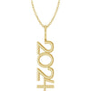 Platinum 2021 Year 27.57x7.97 mm Vertical Necklace - Elegant Commemoration