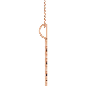 14K Gold, 27.57x7.97 mm Vertical Necklace - Elegant Commemoration