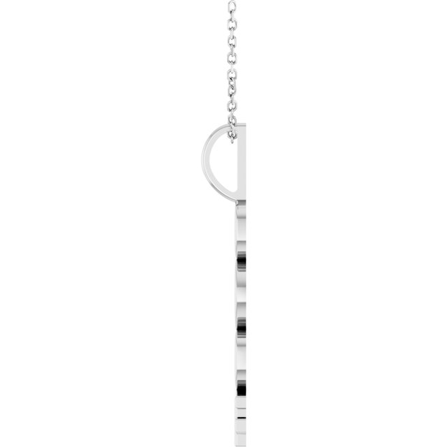 Platinum 2021 Year 27.57x7.97 mm Vertical Necklace - Elegant Commemoration