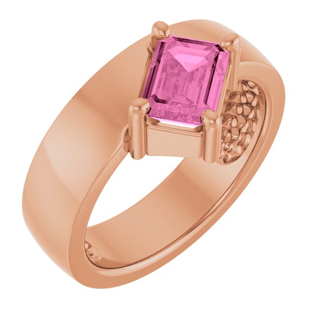 Lab-Grown Emerald & Sapphire Asymmetric Solitaire Rings in 14K Gold & Silver