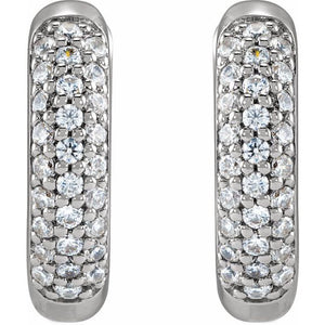 1/4 Ctw Lab-Grown Diamond Hinged Hoop Earrings