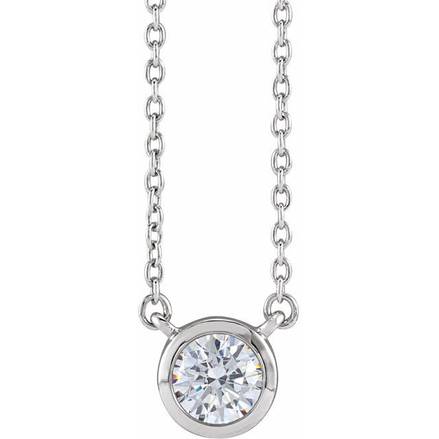 1/2 CTW Lab-Grown Diamond Round Adjustable Necklace in 14K Gold