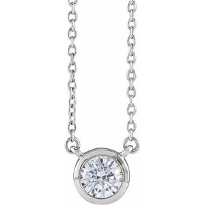 1/2 CTW Lab-Grown Diamond Round Adjustable Necklace in 14K Gold