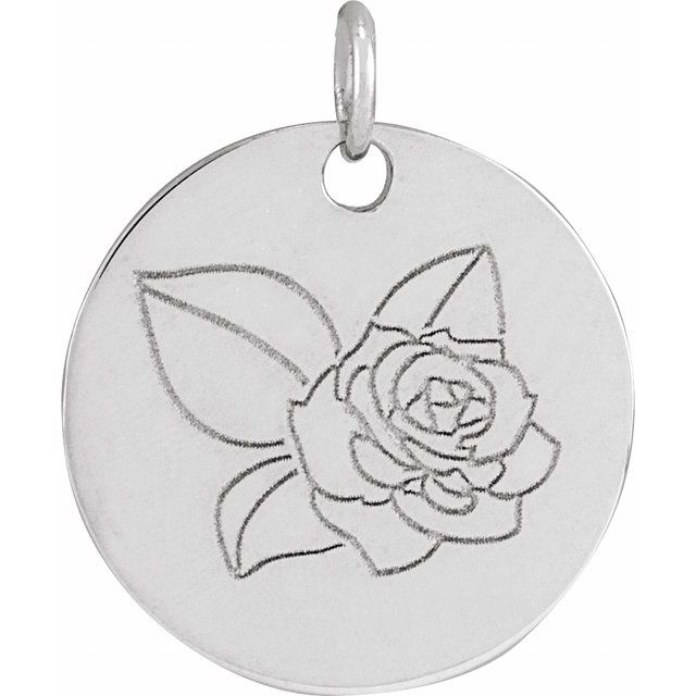 Birth Flower Pendant Necklace for All Twelve Months in 14K Gold & Platinum