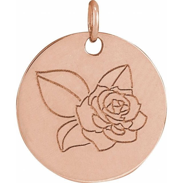 Birth Flower Pendant Necklace for All Twelve Months in 14K Gold & Platinum