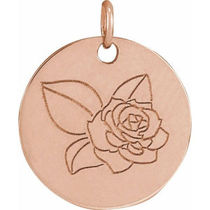 Birth Flower Pendant Necklace for All Twelve Months in 14K Gold & Platinum