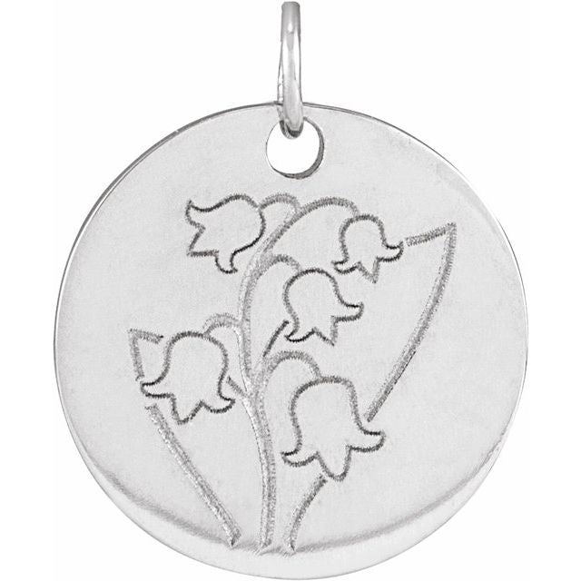 Birth Flower Pendant Necklace for All Twelve Months in 14K Gold & Platinum