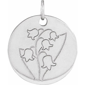 Birth Flower Pendant Necklace for All Twelve Months in 14K Gold & Platinum