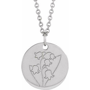 June Rose Birth Flower Necklace in 14K Gold, Sterling Silver and Platinum