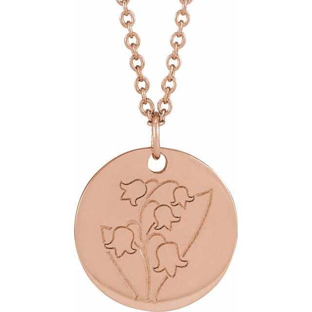 June Rose Birth Flower Necklace in 14K Gold, Silver & Platinum
