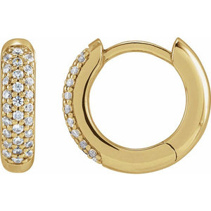 1/4 Ctw Lab-Grown Diamond Hinged Hoop Earrings