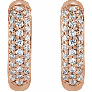 1/4 Ctw Lab-Grown Diamond Hinged Hoop Earrings
