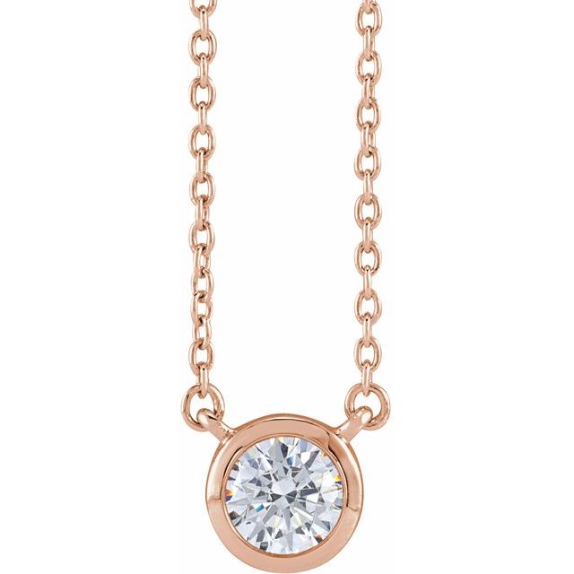 1/2 CTW Lab-Grown Diamond Round Adjustable Necklace in 14K Gold