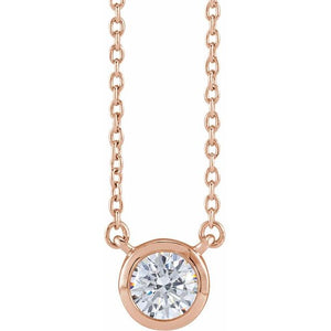 1/2 CTW Lab-Grown Diamond Round Adjustable Necklace in 14K Gold