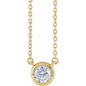 1/2 CTW Lab-Grown Diamond Round Adjustable Necklace in 14K Gold
