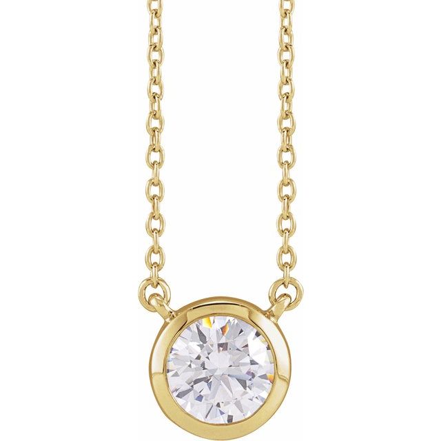 1 CTW Lab-Grown Diamond Adjustable Necklace in 14K Gold