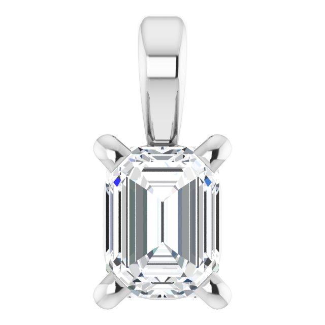 14K Gold 4-Prong Solitaire Pendant