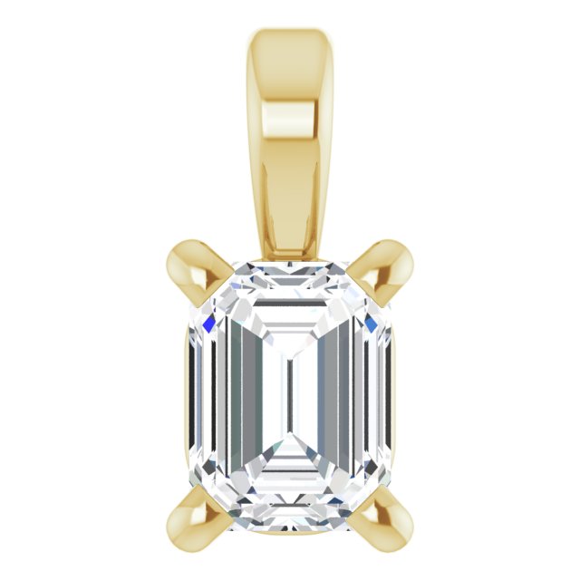 14K Gold 4-Prong Solitaire Pendant