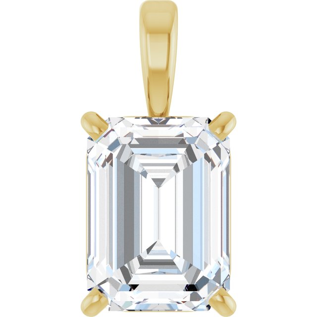 14K Yellow Gold 1/4 CT Natural Diamond Solitaire Pendant