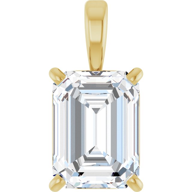 1 Ct Lab Grown Diamond 4-Prong Solitaire Pendant in 14K Gold, Silver & Platinum