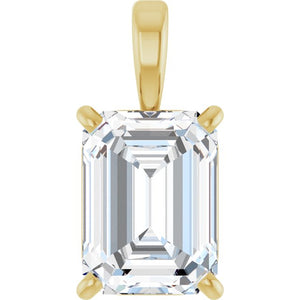 1 Ct Lab Grown Diamond 4-Prong Solitaire Pendant in 14K Gold, Silver & Platinum