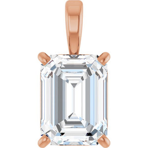 1 Ct Lab Grown Diamond 4-Prong Solitaire Pendant in 14K Gold, Silver & Platinum