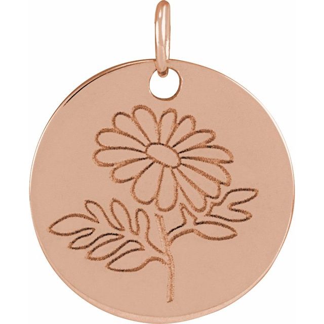 March Daffodil Birth Flower Pendant | 14K Gold, Silver & Platinum | Polished