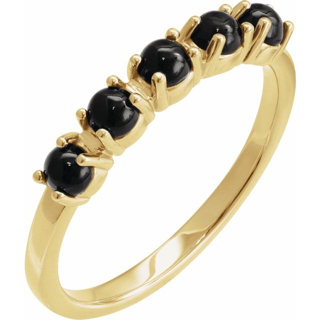 14K Gold Natural Turquoise Cabochon Stackable Ring