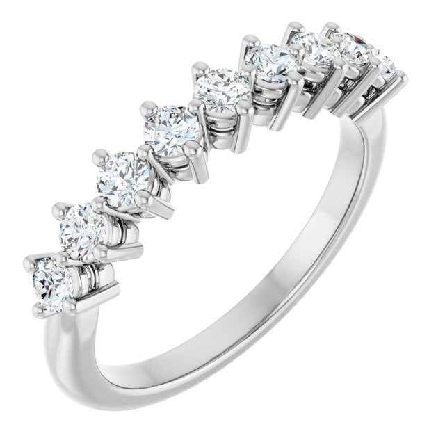 1/2 CTW Lab-Grown Diamond Anniversary Band in 14K Gold & Platinum