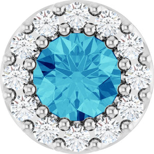 0.08 CTW Natural Amethyst and Diamond Halo-Style Pendant in 14K Gold, Silver & Platinum