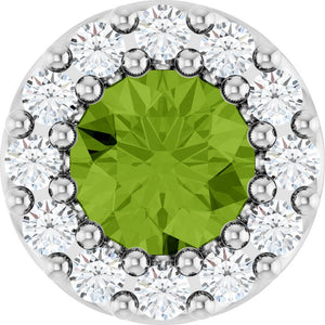 0.08 CTW Natural Amethyst and Diamond Halo-Style Pendant in 14K Gold, Silver & Platinum