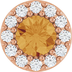 0.08 CTW Natural Amethyst and Diamond Halo-Style Pendant in 14K Gold, Silver & Platinum