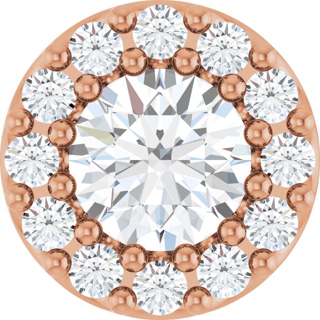 14K Gold Citrine And Diamond Halo-Style Pendant