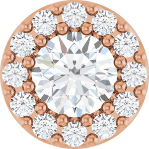 14K Gold Citrine And Diamond Halo-Style Pendant