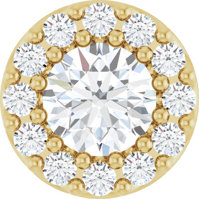 14K Gold Citrine And Diamond Halo-Style Pendant