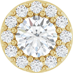 14K Gold Citrine And Diamond Halo-Style Pendant