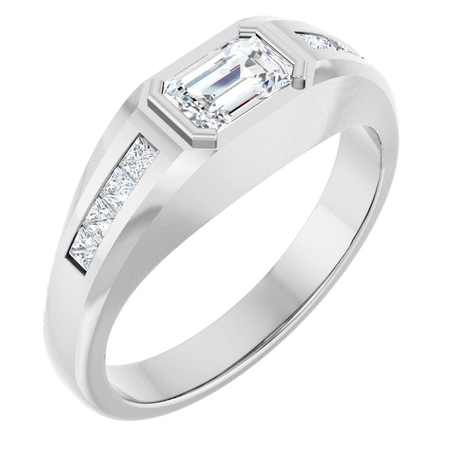 Lab-Grown Diamond Band | 14K Gold & Platinum | 7 X 5 Mm | 1 5/8 CTW