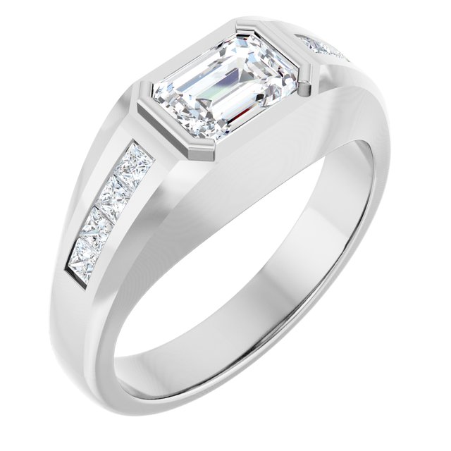 Lab-Grown Diamond Band | 14K Gold & Platinum | 7 X 5 Mm | 1 5/8 CTW