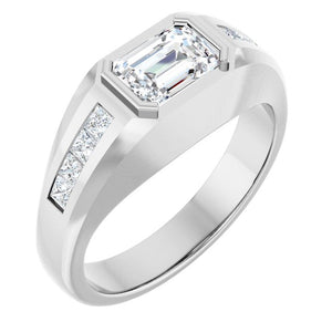 Lab-Grown Diamond Band | 14K Gold & Platinum | 7 X 5 Mm | 1 5/8 CTW