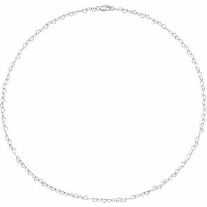 14K Yellow Gold 3.2 mm Heart Cable 7