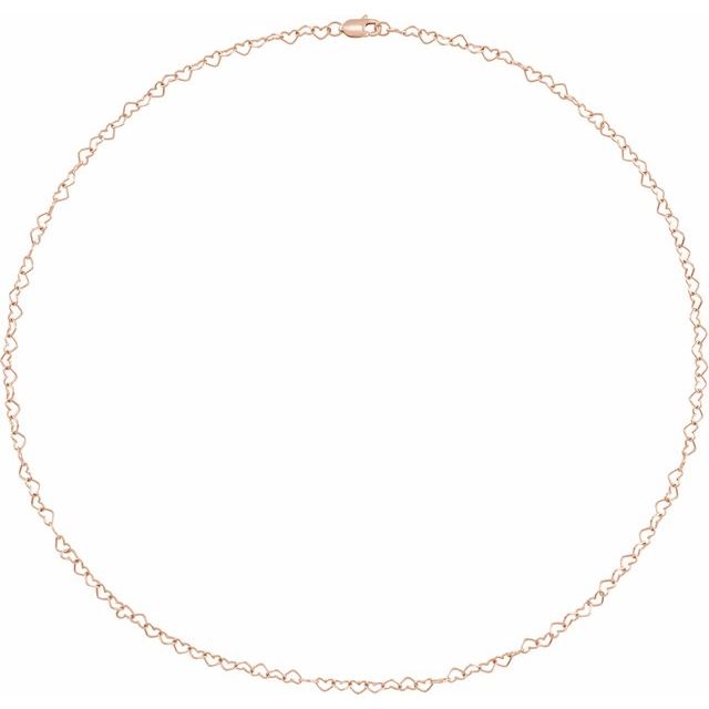 14K Yellow Gold 3.2 mm Heart Cable 7" Chain – Elegant Luxury Jewelry