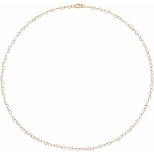 14K Yellow Gold 3.2 mm Heart Cable 7