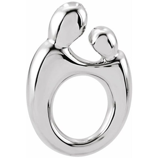 Mother and Child Polished Gold Pendant in 10K and 14K Gold Multiple Sizes