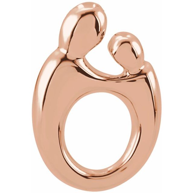 Mother and Child Polished Gold Pendant in 10K and 14K Gold Multiple Sizes