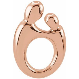Mother and Child Polished Gold Pendant in 10K and 14K Gold Multiple Sizes