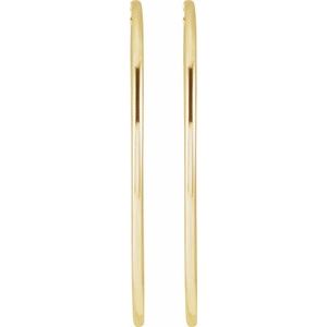 Elegant 14K Rose Gold Tube Hoop Earrings - 13 mm