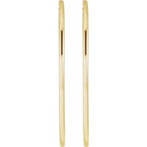 14K Rose Tube 13 mm Hoop Earrings