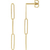 14K Yellow Gold Paperclip Earrings - Elegant Daily Wear