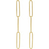 14K Yellow Gold Paperclip Earrings - Elegant Daily Wear